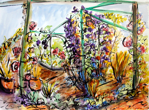 Flowers & Gardens. Jul 14: Watercolour: Delphiniums