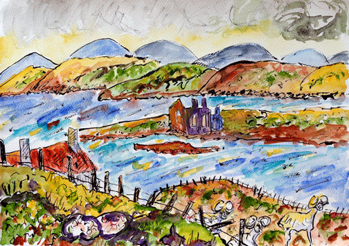 Outer Hebrides. Jul 16: Watercolour: Fifty Years after Brexit