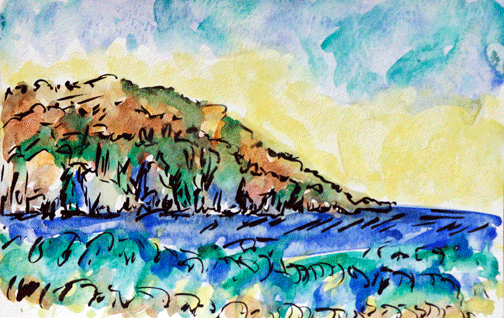 Outer Hebrides. July 16: Watercolour: Seal Island