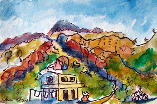 Crete. 2013: Crete Watercolours: The Postman